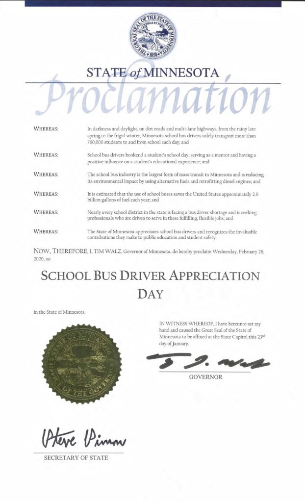 02.26.20 School Bus Driver Appreciation Day